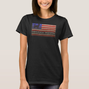 Camiseta Vintage U.A. Bandeira Americana Orud Chihuahua Avô