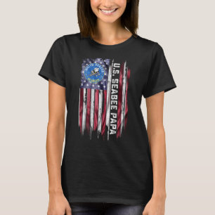 Camiseta Vintage U.A. Flag Orgulha O Seabee Veteran
