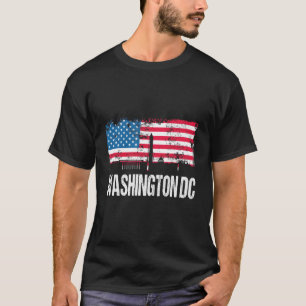 Camiseta Vintage U Flag American City Skyline Washington D