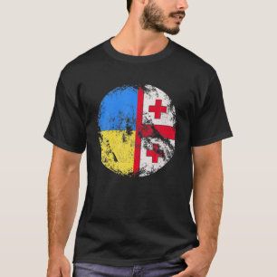 Camiseta Vintage UCRÂNIA Bandeira Cruzada da Geórgia Ucrani