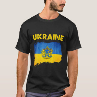 Camiseta Vintage Ucrânia Bandeira Tridente Patriótico Ucran