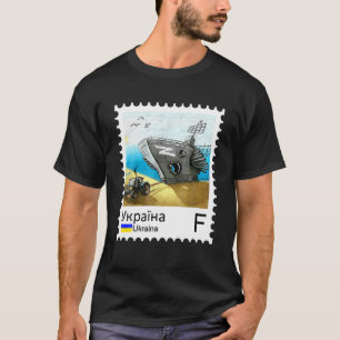 Camiseta Vintage Ucrânia Carimbo de Carimbo Rouba Moskva