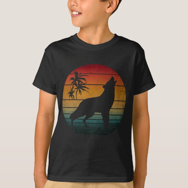 Camiseta vintage uivo de lobo (Frente)