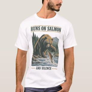Camiseta Vintage Urso Pescando no Pacífico Noroest