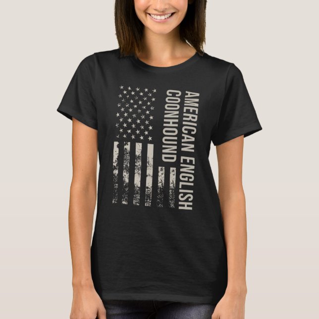 Camiseta Vintage US American Flag American English Coonhoun (Frente)