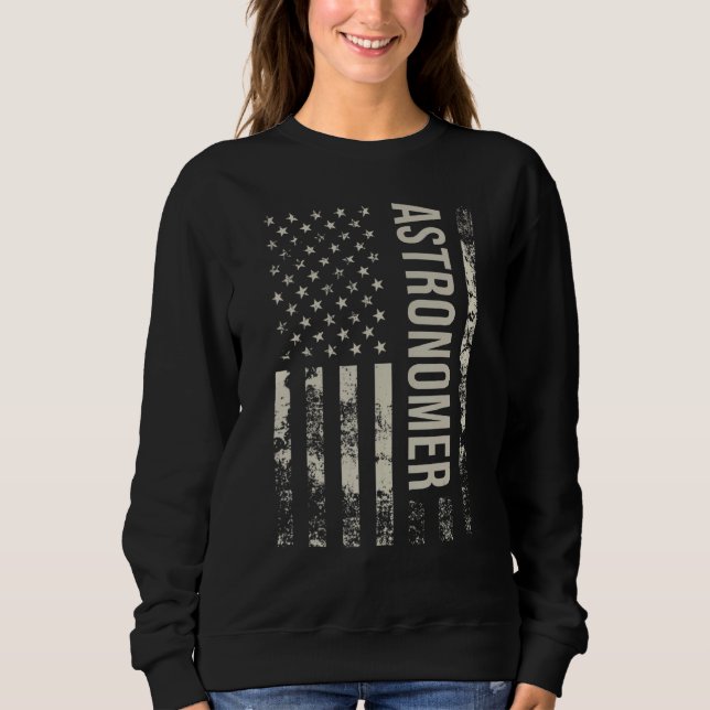 Camiseta Vintage US American Flag Astronomer (Frente)