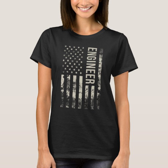 Camiseta Vintage US American Flag Engineer (Frente)