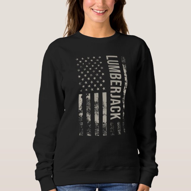 Camiseta Vintage US American Flag Lumberjack Premium (Frente)