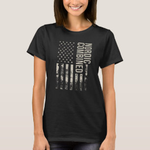 Camiseta Vintage US American Flag Nordic Combined Premium