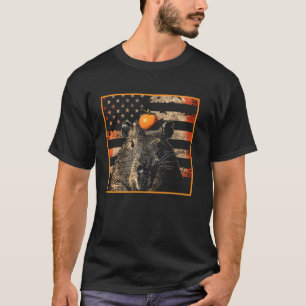 Camiseta Vintage US Flag Capybara Meme 4 de julho Crianças 