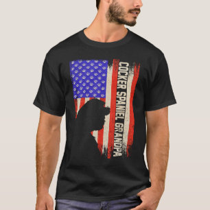 Camiseta Vintage US Flag Cocker Spaniel Grandpa Si