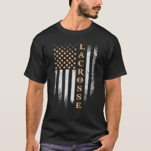 Camiseta Vintage US Flag Lacrosse Player Patriótico
