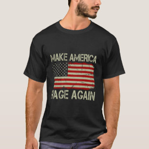 Camiseta Vintage Us Flag Torna a América Rage Novamente