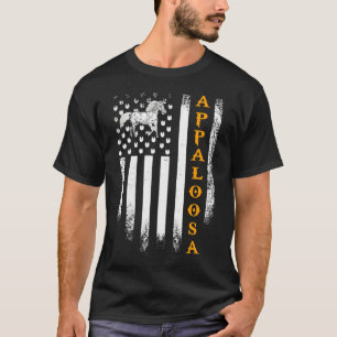 Camiseta Vintage USA American Flag Appaloosa Funny Horse Ri