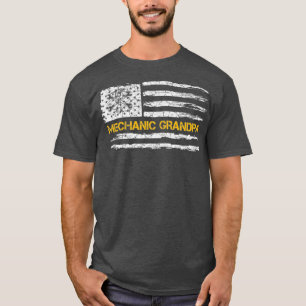 Camiseta Vintage USA American Flag Diesel Mechanic