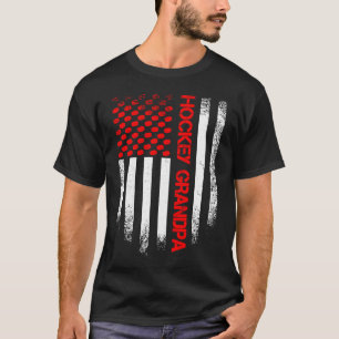 Camiseta Vintage USA American Flag Hockey Grandpa Patriótic