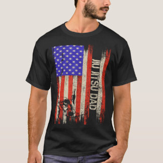 Camiseta Vintage USA American Flag Judo Karate Dad Silhouet