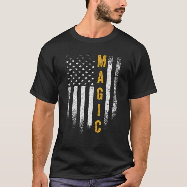 Camiseta Vintage USA American Flag Maggie Magny Tri (Frente)
