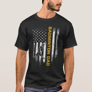 Camiseta Vintage USA American Flag Orud Badminton Pai Silh