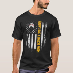 Camiseta Vintage USA American Flag Proud Boliche Coach Mãe