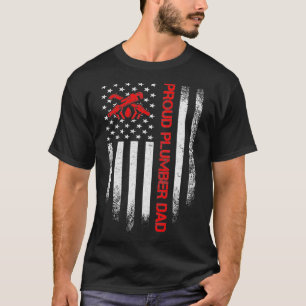 Camiseta Vintage USA American Flag Proud Plumber Dad