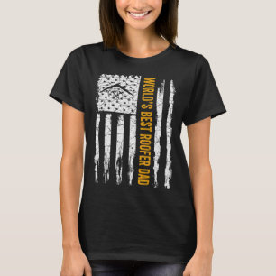 Camiseta Vintage USA American Flag World Best Roofer Pai