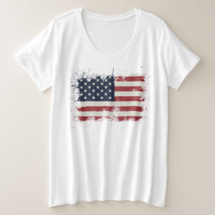 Camiseta Vintage USA Flag Afastou 4 De Julho Patriótico