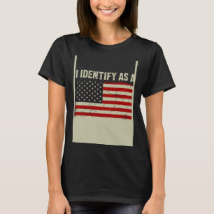 Camiseta Vintage USA Flag I Identifier Como Um Americano Ir
