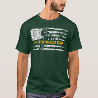 Camiseta Vintage USA Flag Proud Motocross Dirt Bike Pai