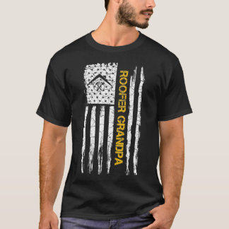 Camiseta Vintage USA Flag Roofer Grandpa Roofing Silhouette