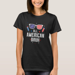 Camiseta Vintage USA Flag Sunglass All American Bruh 2024