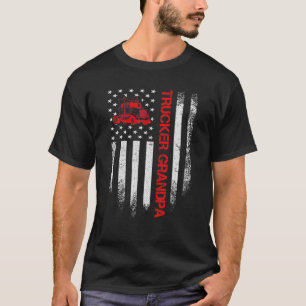 Camiseta Vintage USA Flag Trucker Driver Grandpa Silh