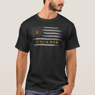 Camiseta Vintage Usa Flag Violenta Mãe Violinista Músico Si