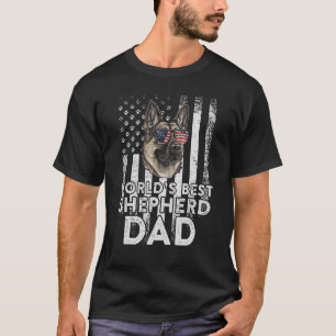 Camiseta Vintage USA Flag World Best German shepherd Dog