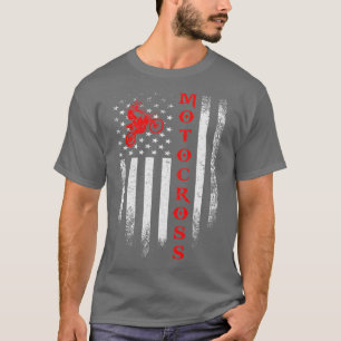 Camiseta Vintage USA Motorcross Dirt Bike American Flag