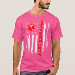 Camiseta Vintage Usa Physiology Doctor American Flag Physio