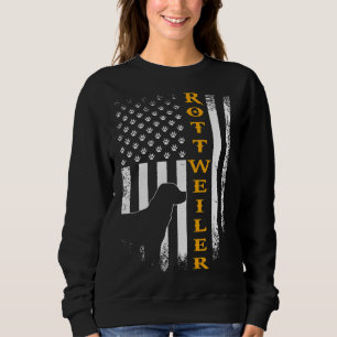 Camiseta Vintage Usa Rottweiler Cão Silhouette American Fla