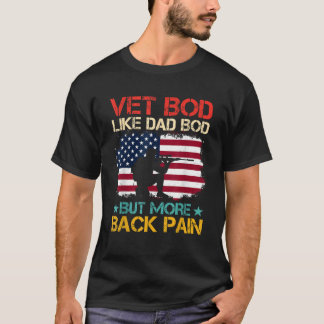 Camiseta Vintage USA Veteran Vet Bod Como Pai Bod Mas Mais