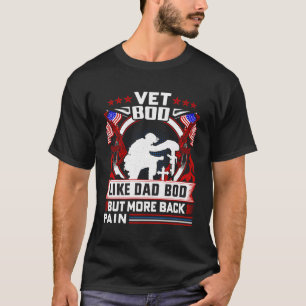 Camiseta Vintage Usa Veteran Vet Bod Como Pai Bod Mas Mais