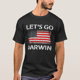 Camiseta Vintage Vamos Go Darwin EUA Flag Funny Sarcastic