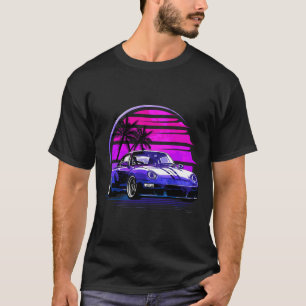 Camiseta Vintage Vaporwave Retro Sunset 80s Carro