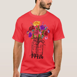 Camiseta Vintage Vase Da Borboleta Colorida De Flor Selvage