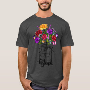 Camiseta Vintage Vase De Borboleta De Flor Selvagem Colorid