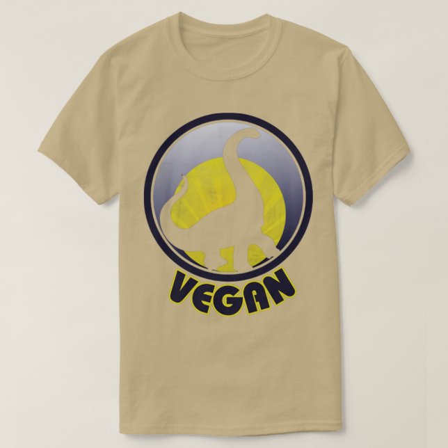 Camiseta Vintage Vegan Dinosaur (Frente do Design)