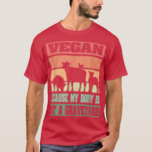 Camiseta Vintage Vegan Meu Corpo Não É Um Veg Retro Graveya