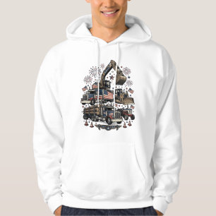 Camiseta Vintage Veículos de Construção Patriótica
