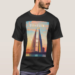 Camiseta Vintage Viagem de Ilustração Bahrein