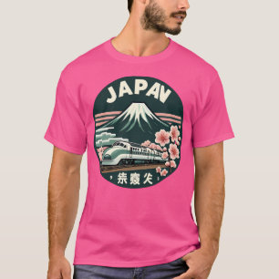 Camiseta Vintage, Viagem Japonês, Com Fuji Sakura Sh