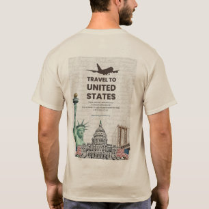 Camiseta Vintage Viagem para os Estados Unidos com