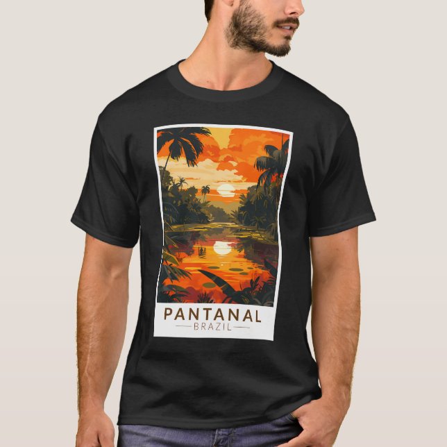 Camiseta Vintage Viagem sunset no Brasil Pantanal (Frente)